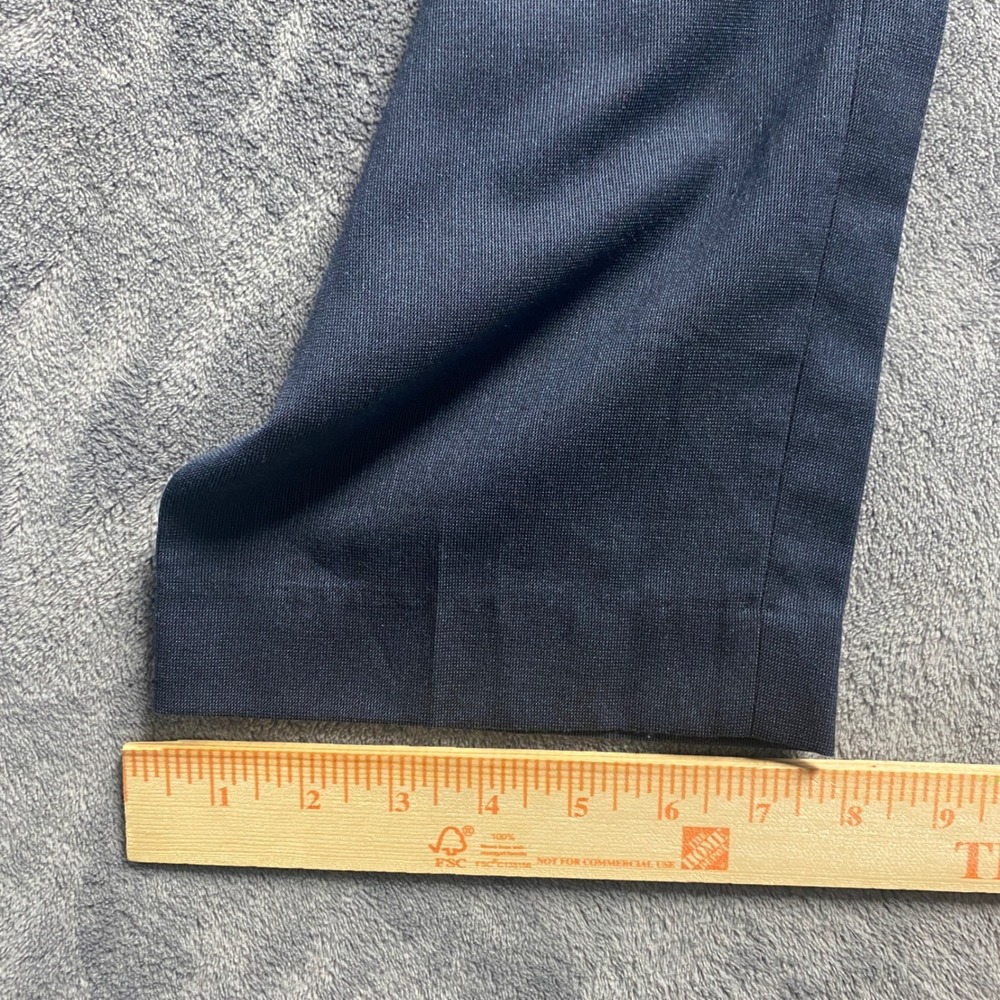 Perry Ellis Dress Pants Mens 32x30 Slim Fit Navy Blue Flat Front Trousers - Picture 6 of 8
